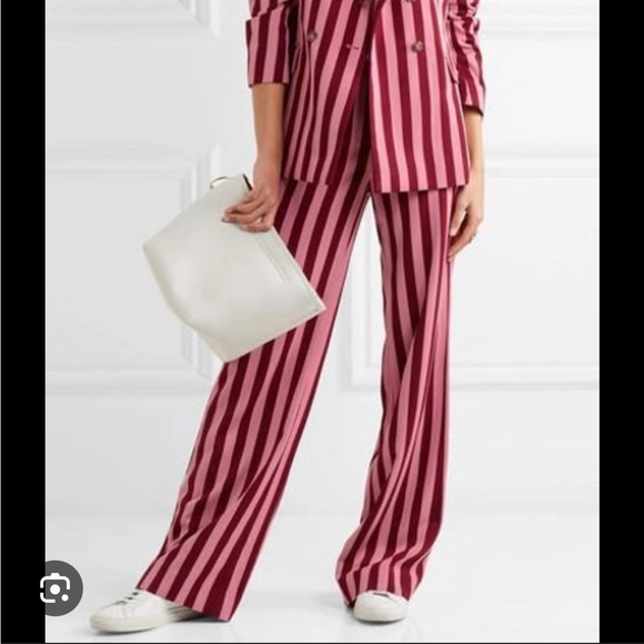 Alexa Chung Pants - Alexa Chung High Waist Striped Trousers